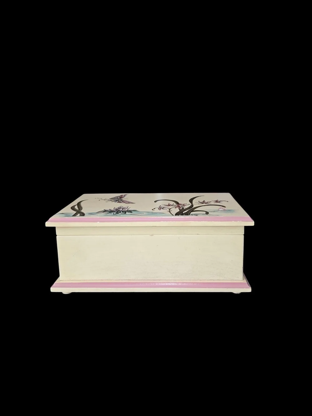 Vintage Hand Painted Jasper Cabinet Jewelry Box 9